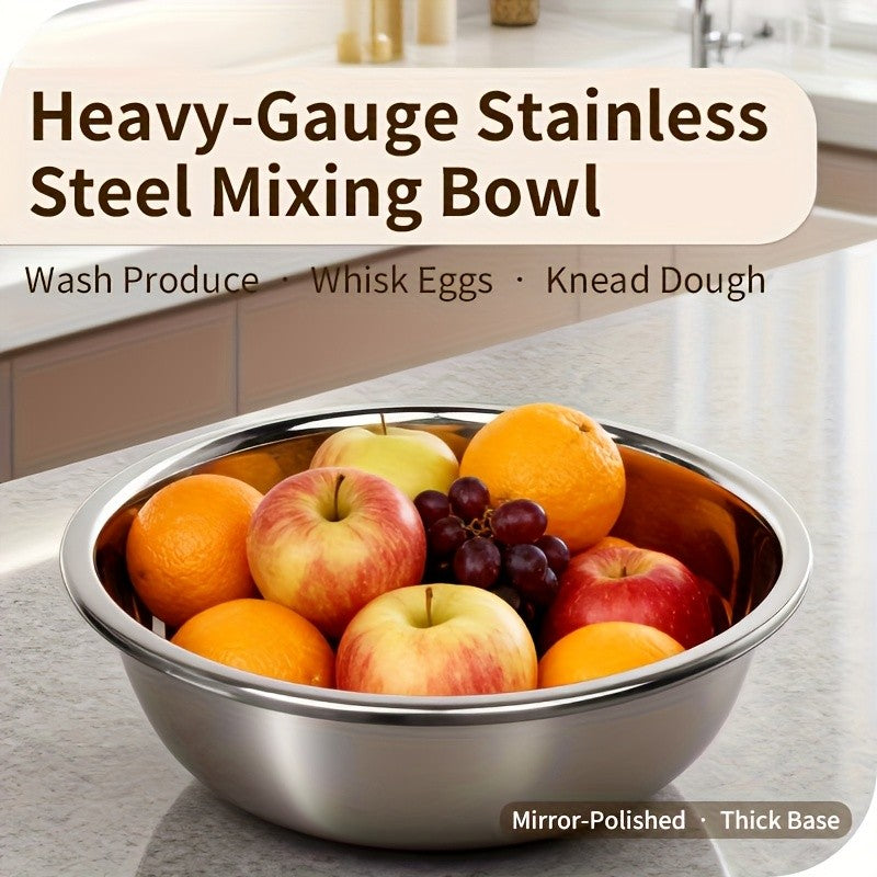 Extra Large Stainless Steel Mixing Bowl – Heavy-Duty Deep Prep Basin for Cooking, Baking, Salad & Dough | 36cm / 40cm | Rustproof, Dishwasher Safe Kitchen Essential