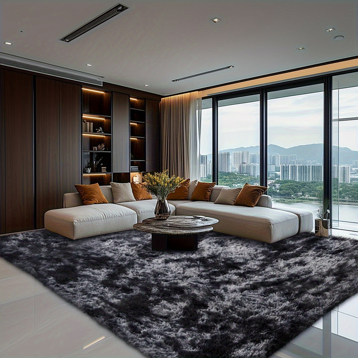 Fluffy Area Rug 200x300cm Super Soft, Large Indoor Shag Rug for Living Room Bedroom Office, Non-Slip Plush Floor Mat in Multiple Colors
