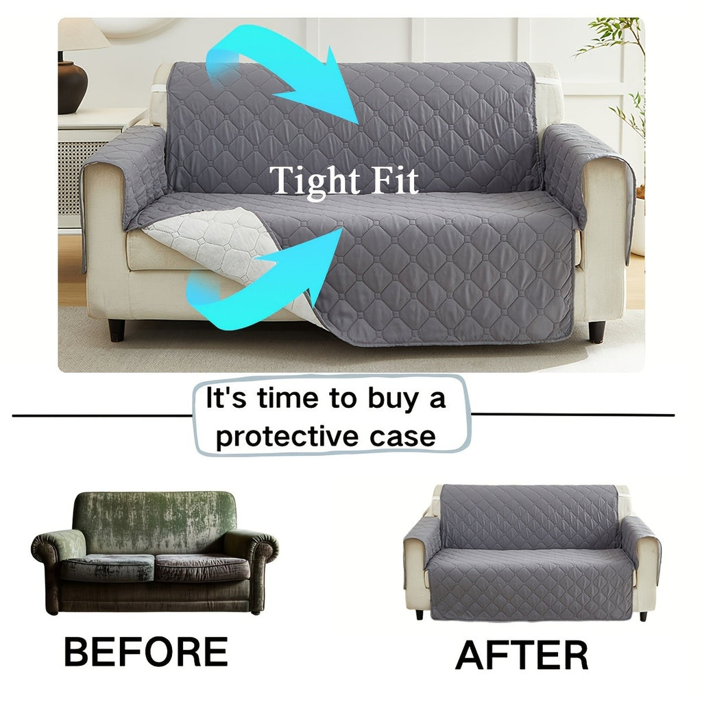 Stretch Sofa Slipcover Non-Slip Elastic All Season Dust Proof Cat Scratch Protector - Durable Couch Cover Living Room 1 2 3 Seater 4 Colors