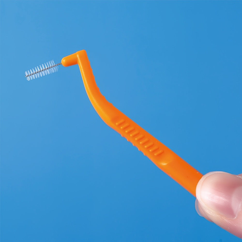Interdental Brushes 36 Pack L-Shaped - Soft Nylon Bristle Floss Picks for Braces Teeth Cleaning Sensitive Gums Adults Multiple Sizes
