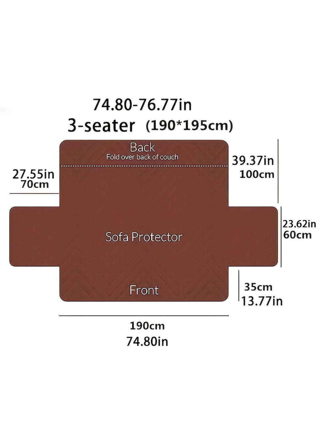 Sofa Cushion Cover with Storage Pocket – Pet-Proof Non-Slip Multi-Function Sofa Protector, All-Season Machine Washable, 1/2/3-Seater, Navy Coffee Off-White Dark Gray