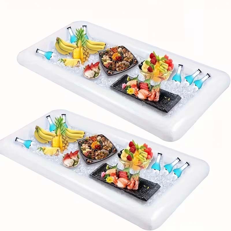 Inflatable Pool Cooler Bar with Drink Holders – Floating Ice Cooler for Pool Party Beach BBQ Summer Outdoor Fun, Easy Inflate, Portable Pool Float Beverage Bar