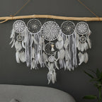 Boho Metal Dreamcatcher Set of 5 with Feathers – Large Multi-Size Wall Hanging Decor for Bedroom in 5 Colors, Spiritual Catcher Gift for Christmas & Graduation