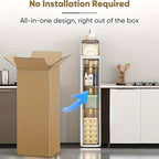 Narrow Tall Bathroom Storage Cabinet 7 Inch Slim Freestanding Rack with Clear Drawers 3 Tier Space-Saving Organizer for Small Spaces