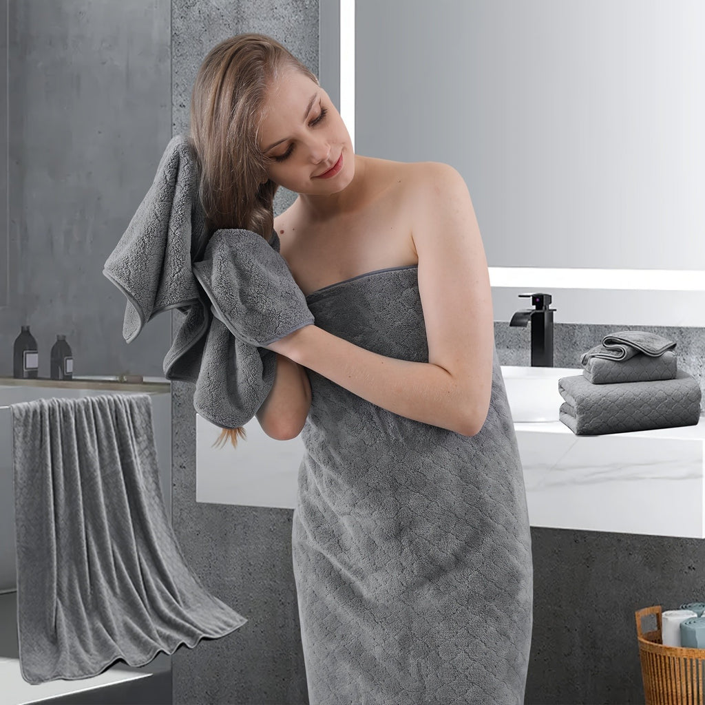 8 Piece Bath Towel Set Oversized – 2 Extra Large Bath Sheets, 2 Hand Towels, 4 Washcloths – Soft, Highly Absorbent, Quick Dry Shower Towels for Bathroom, Hotel, Spa & Beach