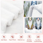 Gnomes Flannel Throw Blanket – Soft Warm Whimsical Print, All-Season Cozy Blanket for Sofa, Bed & Living Room | Halloween & Christmas Decor | 40×50in / 50×60in