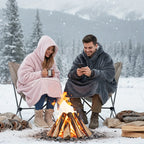 Wearable Hoodie Blanket Sherpa Fleece Reversible with Kangaroo Pocket Ultra Soft Cozy Snuggle Blanket Sweatshirt for TV Sofa Outdoor Light Grey Dark Gray Pink Black 36x34 Inch
