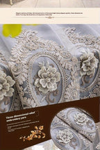 Luxury Blackout Curtains for Bedroom Living Room, European 3D Jacquard Embroidery Grommet Top Window Drapes, Thermal Insulated Light Blocking Machine Washable Panels