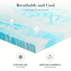 Memory Foam Mattress Topper CertiPUR-US Certified | Cooling Gel | 2" 3" 4" Thick | Standard & 5-Zone | Twin Full Queen King Cal-King