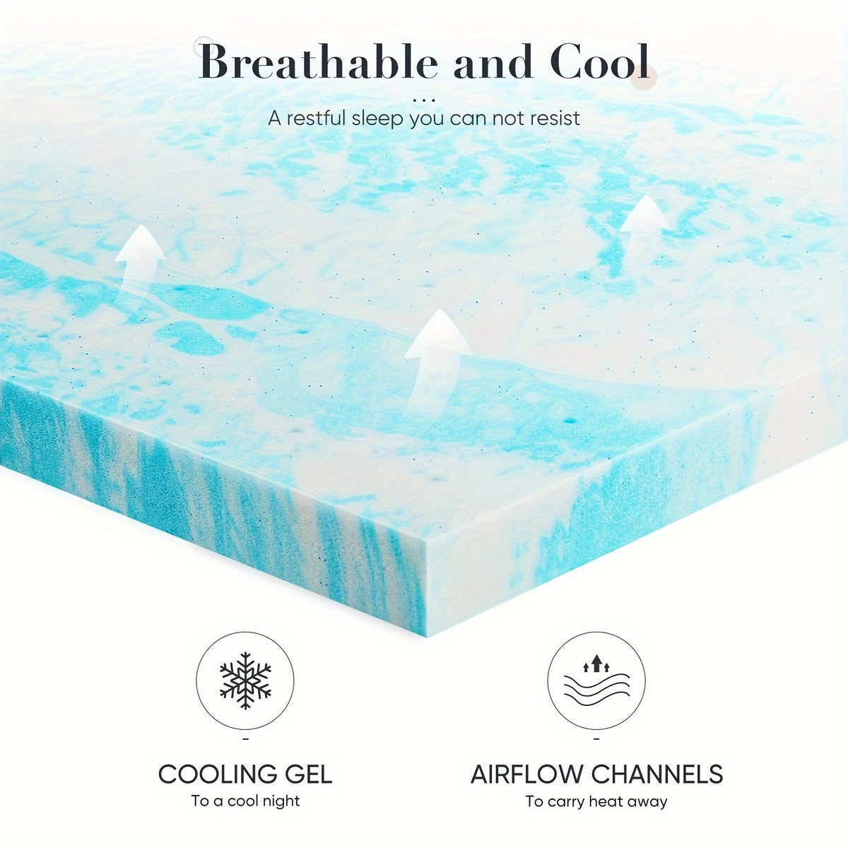 Memory Foam Mattress Topper CertiPUR-US Certified | Cooling Gel | 2" 3" 4" Thick | Standard & 5-Zone | Twin Full Queen King Cal-King