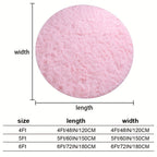 Round Shaggy Rug Soft Fluffy Plush Circular for Bedroom & Living Room – Easy Clean, Tie-Dye & Solid Colors, 3 Sizes 4x4 5x5 6x6ft