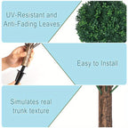 Artificial Topiary Boxwood Balls Set of 2 – 21 Inch UV-Resistant Faux Boxwood Shrubs for Indoor Outdoor Garden Yard Porch Courtyard Entryway Home Decor Living Room Bedroom Accent Plants