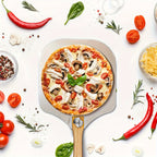 Pizza Making Set 7 or 8pcs – Aluminum Pizza Peel, Carbon Steel Pan, Rocker Cutter, Pie Server, Silicone Brush & Oven Mitts, Complete Pizza Tools for Oven & Grill