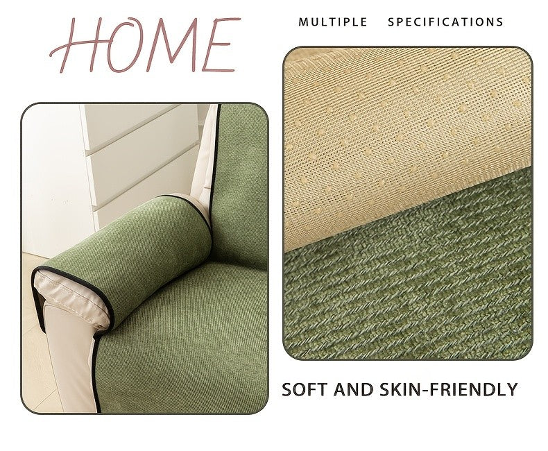 Bohemian Sofa Cover for Armchairs & Single Sofas, Anti-Slip Machine Washable Slipcover, Soft Solid Color Pet-Friendly Couch Protector for All Seasons, Modern Minimalist Home Decor