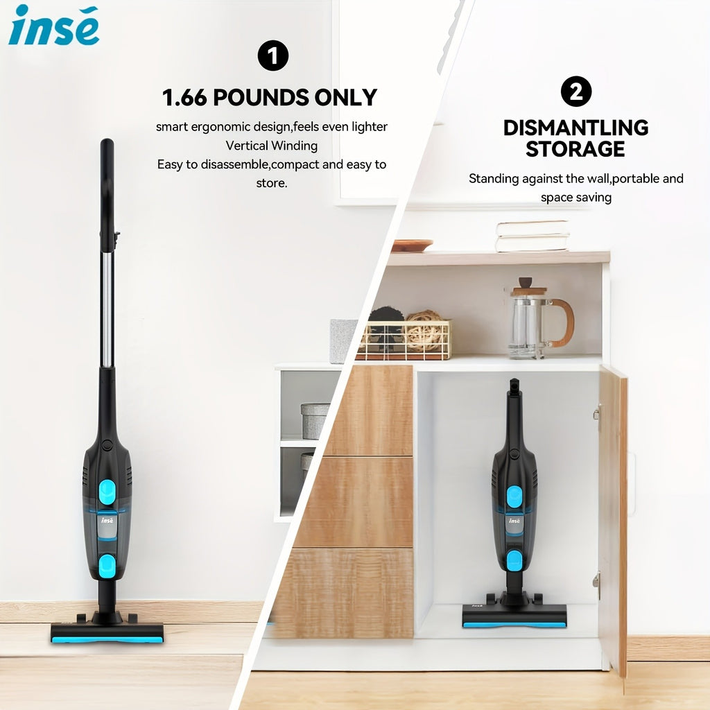 Corded Vacuum Cleaner Lightweight with Powerful Suction – 1L Dust Cup, 6-Stage Filtration, 90° Tilt, Self-Standing Design for Floors Stairs Carpet Hardwood Tile Pet Hair