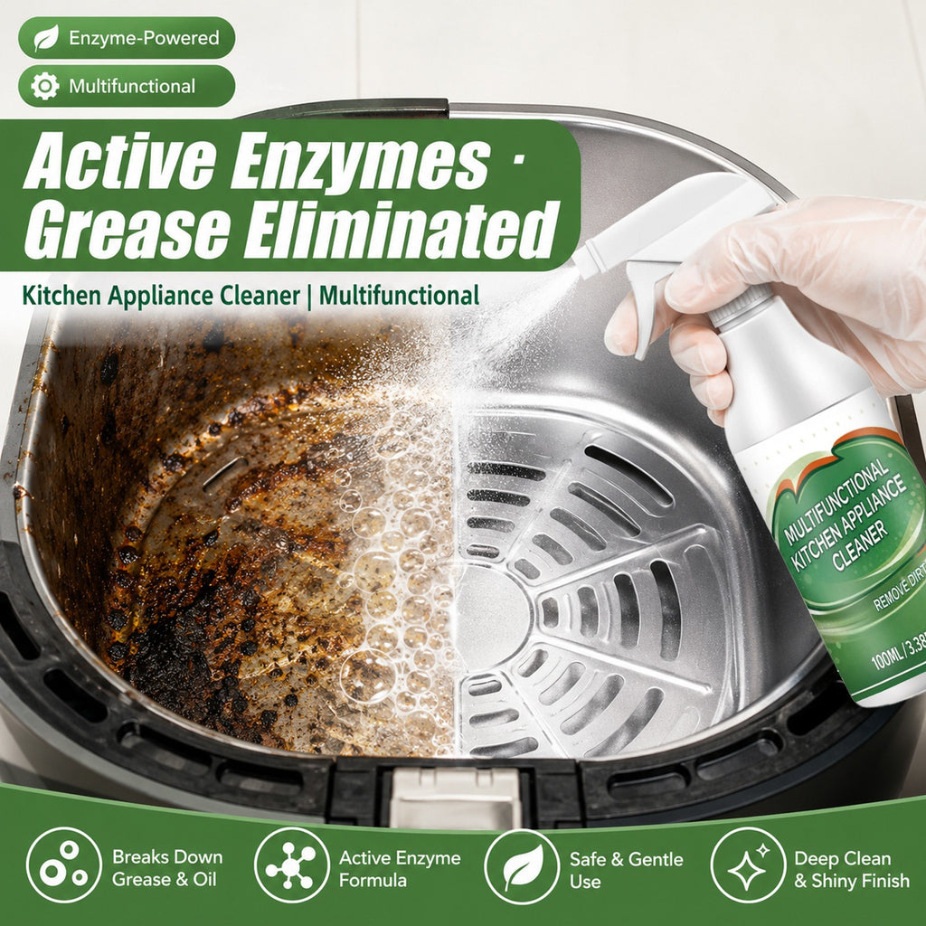 Kitchen Appliance Cleaner Spray 3.38 oz – Removes Grease & Grime, Restores Shine on Stainless Steel, Glass & Coated Panels, Safe for Cooktops, Ovens, Microwaves, Air Fryers & Fridges