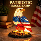 Eagle Night Light Boho Retro 3D Resin Animal Table Lamp – Stained Glass Style LED Bedroom Desk Lamp, Creative Home Decor Gift for Birthday Christmas