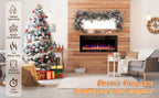 Vitesse Ultra-Thin Electric Fireplace In-Wall Recessed & Wall Mounted Linear Heater Multicolor Flame Timer 750W/1500W Touch Screen Remote Control