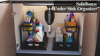 Under Sink Organizer 2-Tier Sliding Cabinet Basket with Hooks – Bathroom Kitchen Under Sink Storage Shelf Rack Organizer
