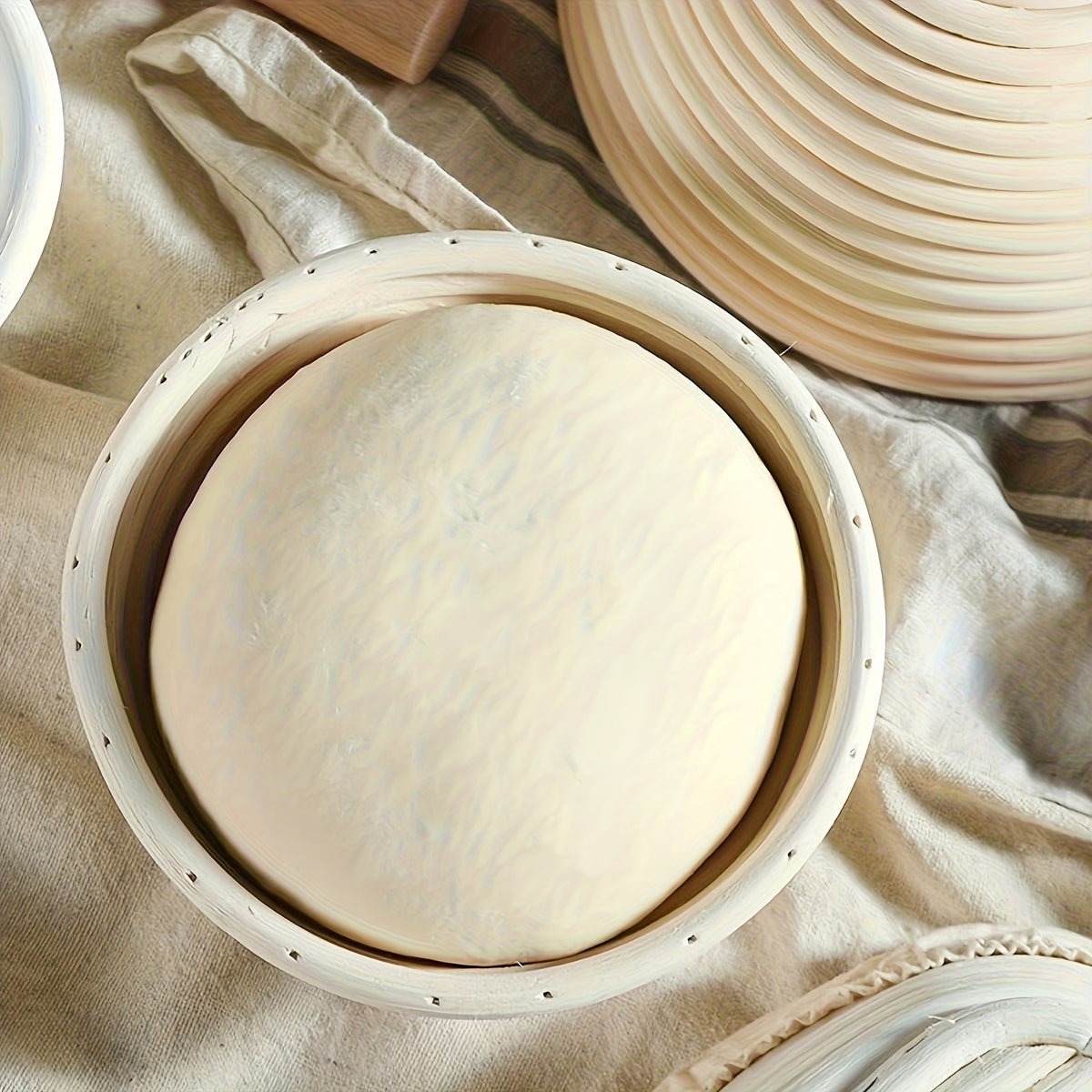 Sourdough Proofing Basket Set of 2 Round 9-Inch Rattan Banneton with Liners – Bread Proofing Bowls for Artisan Sourdough & Homemade Bread Baking