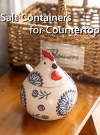 Handmade Ceramic Salt Jar with Airtight Lid & Spoon – 13oz Countertop Organizer for Salt, Sugar & Spices, Decorative Kitchen Storage Canister, Chef’s Gift, Blue, Red or Green