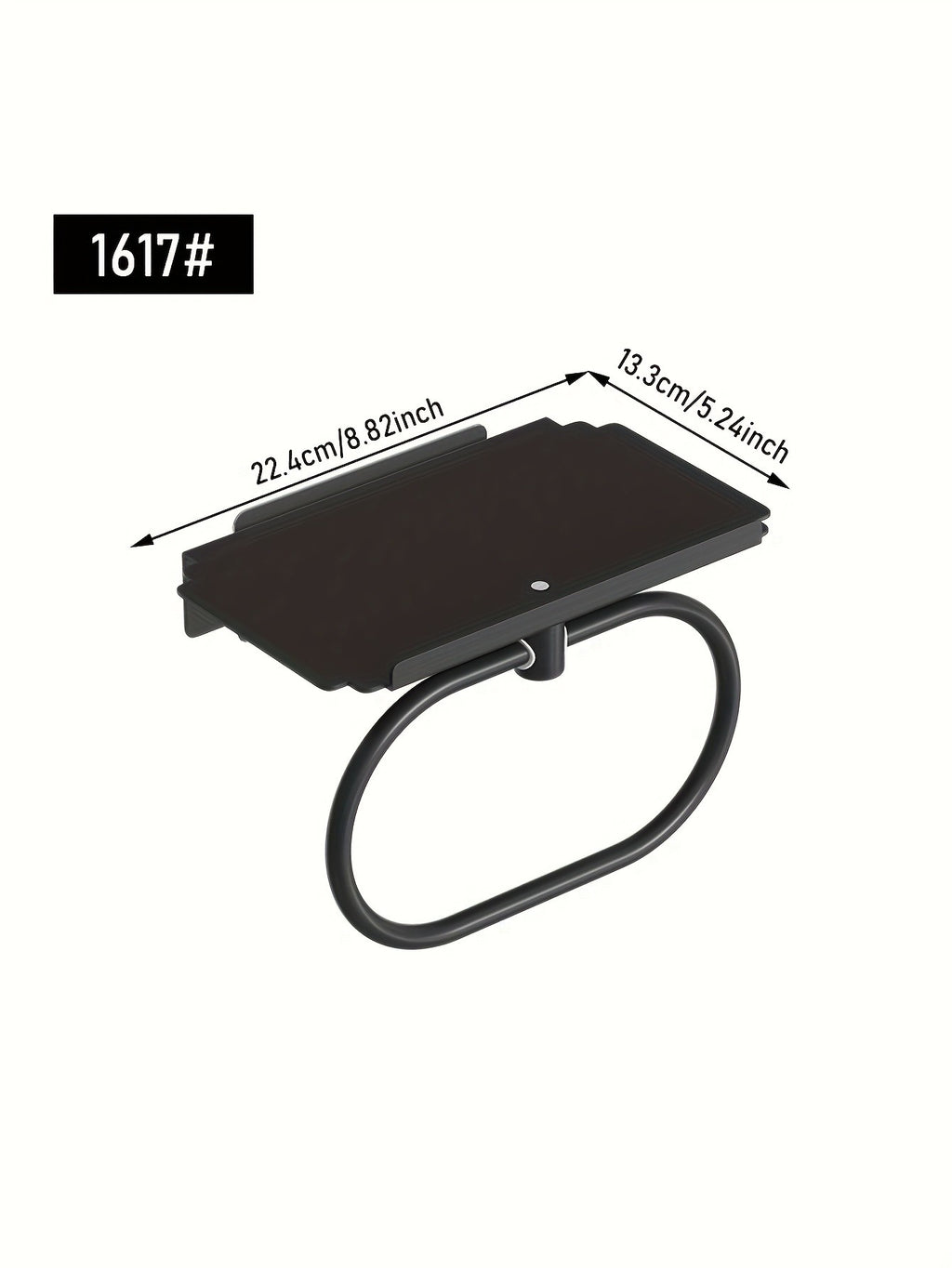 Oval Metal Towel Ring Wall Mounted – No-Drill Bathroom Organizer, Modern Matte Black Finish, Durable & Elegant Home Decor