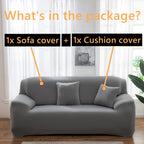 Printed L Shape Sofa Cover with Pillowcase – High Stretch Elastic Spandex Slipcover for 1 2 3 4 Seater Sectional, Pet Dog Furniture Protector for Living Room