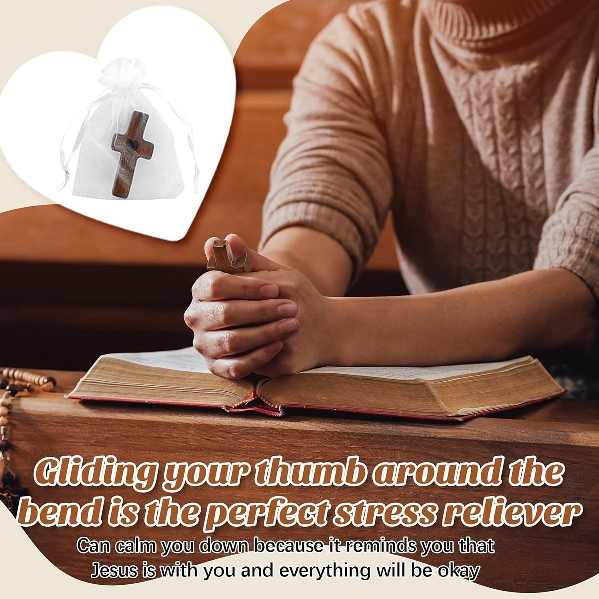 Bible Verse Scripture Jar 92 Cards with Wooden Cross Handmade Christian Gift – Inspirational Daily Scripture Cards for Women Faith Prayer Gift Easter Christmas
