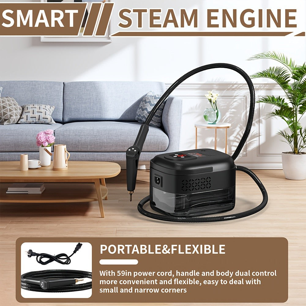 Handheld Steam Cleaner High Pressure – High-Temperature Multi-Surface Cleaner with Adjustable Gear, LCD Display & 40oz Water Tank for Kitchen, Carpet & Sofa