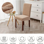 Dining Chair Covers Set of 4 6 Stretch Jacquard Slipcovers - Removable Washable Chair Protectors for Kitchen Parsons Dining Room Chairs