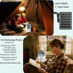Portable Solar-Powered LED Camping Fan with USB Charging – Foldable 3-in-1 Fan, Light & USB Charger for Outdoor Adventures, Camping & Desktop Use