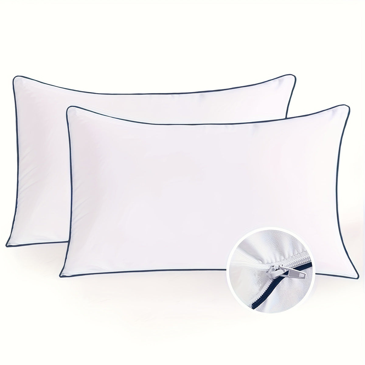 Firm Supportive Sleep Pillows Set 2/4 Pack – Hotel-Grade Cool-Touch, Soft Fiber Fill, Back Stomach Side Sleeper Pillow Standard Queen King