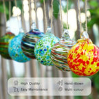 Hand-Blown Glass Witch Balls Friendship Balls Set of 6 Hanging Glass Gazing Spheres for Garden Home Classroom Christmas Halloween Thanksgiving Birthday Gift