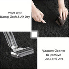 Black Fluffy Shag Area Rug Thick Soft Fuzzy Bedroom Rug Living Room Carpet 4x6 5x8 6x9 8x10 Ft Cute Room Decor