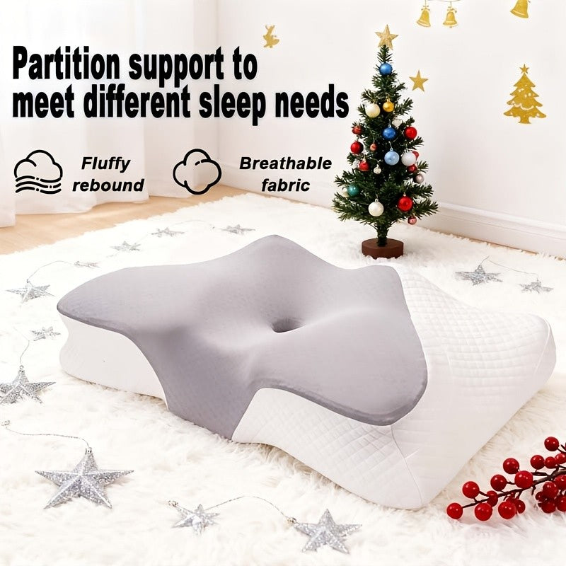 Memory Foam Cervical Support Pillow – Slow Rebound Breathable Arch Pillow for All Sleeping Positions, Neck & Spine Relief, Soft Multifunctional Bed Pillow & Family Gift