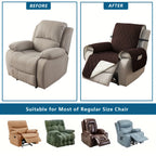 Quilted Recliner Sofa Cover Anti-Slip Wear-Resistant 4-Layer Fabric Dual Side Pockets Machine Washable Pet Home Bedroom Living Room 10 Colors 2 Sizes