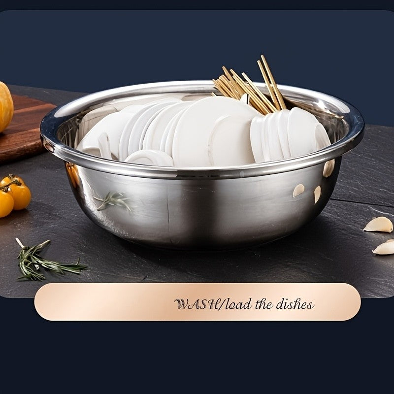 Extra Large Stainless Steel Mixing Bowl – Heavy-Duty Deep Prep Basin for Cooking, Baking, Salad & Dough | 36cm / 40cm | Rustproof, Dishwasher Safe Kitchen Essential