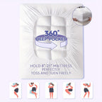 Bamboo Cooling Mattress Cover Deep Pocket 8-21 Inch, Soft Breathable Mattress Topper Protector for Twin Full Queen King Cal King, Hotel Quality Bedding for Home Hotel Dormitory