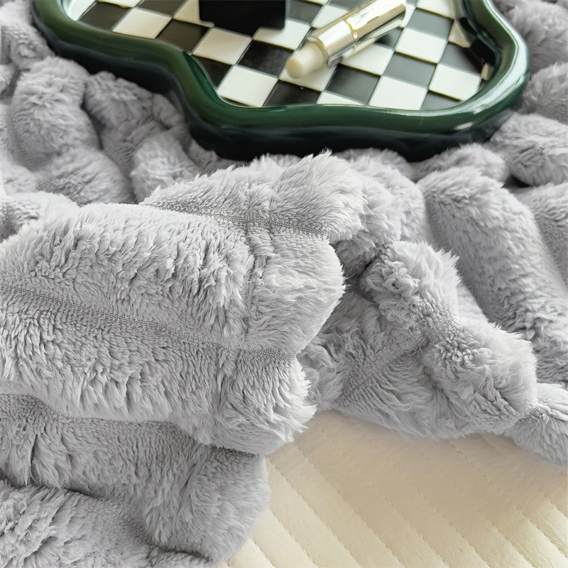 Soft Plush Throw Blanket – Thick Warm Fuzzy Cozy Blanket for Couch, Bed, Office & Travel | 4 Sizes, 4 Colors | Great for Gifts & Room Decor
