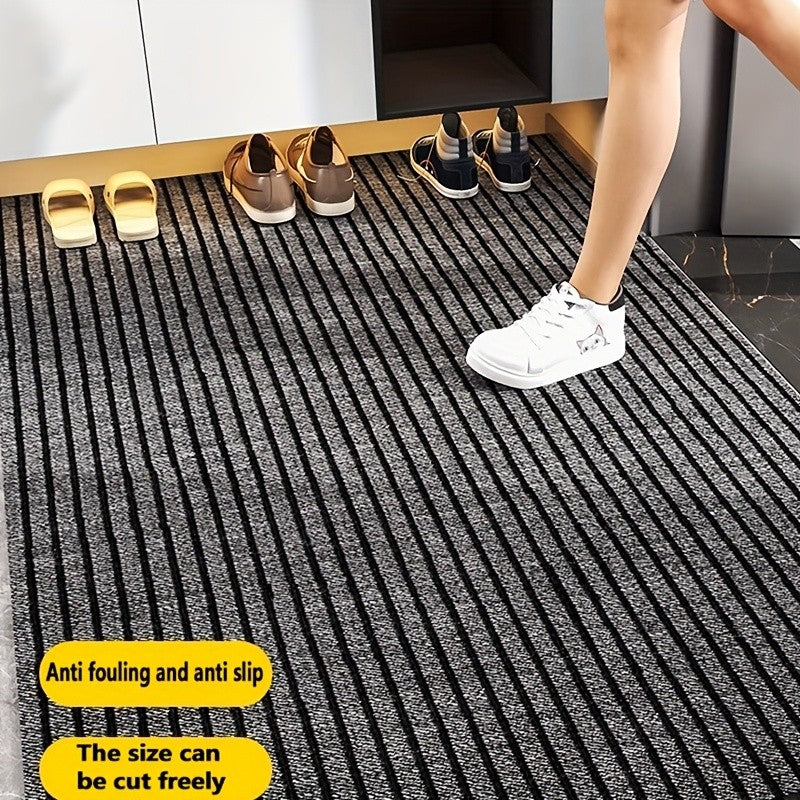 Striped Non-Slip Floor Mat with Rubber Bottom - Dust Removal Entrance Door Mat for Kitchen, Entryway & Indoor Use, Easy Clean Durable Carpet Mat in Multiple Sizes & Colors
