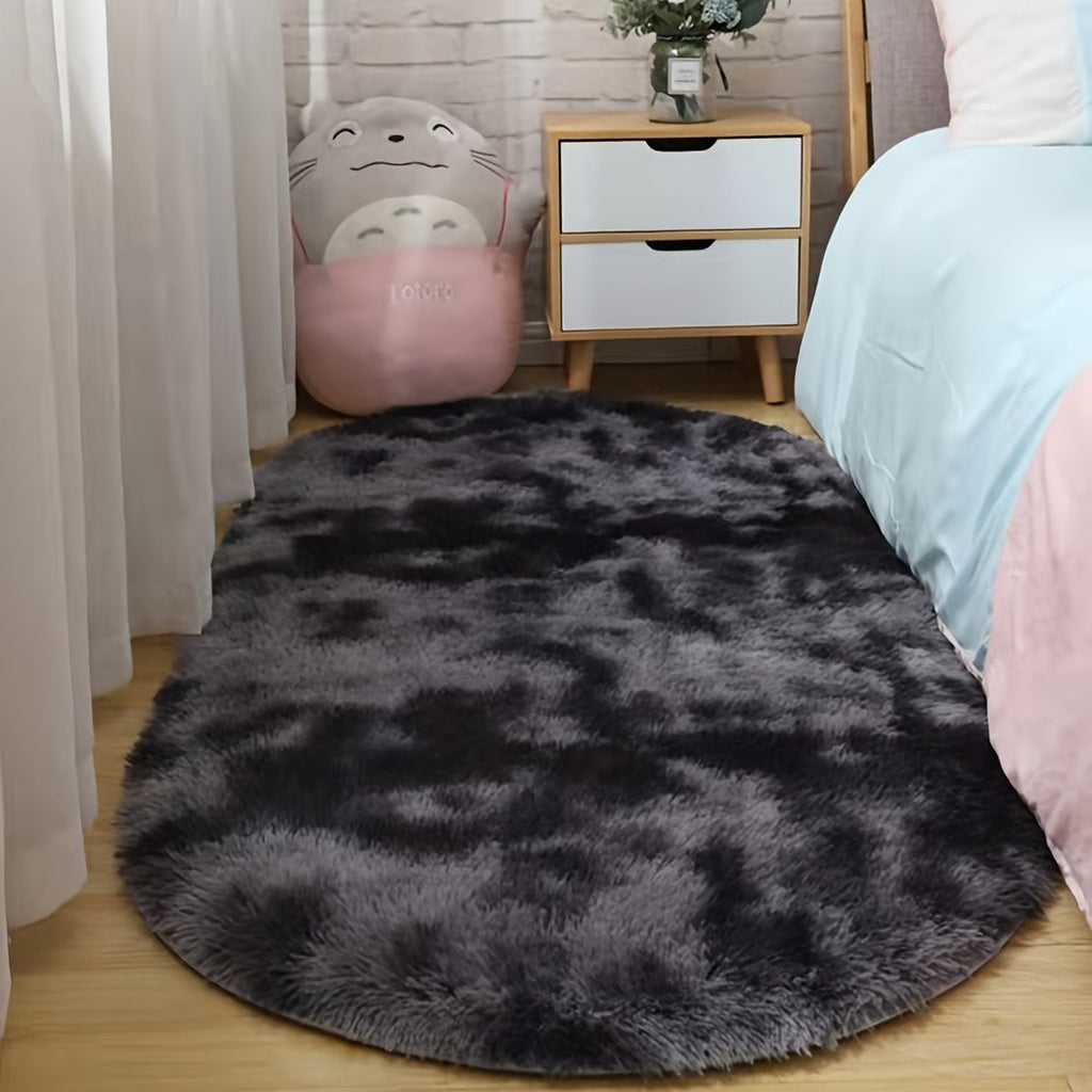 Tie-Dye Shaggy Plush Area Rug Non-Slip Fuzzy Soft Bedside Carpet Pet Friendly for Bedroom Living Room Dorm 5 Colors