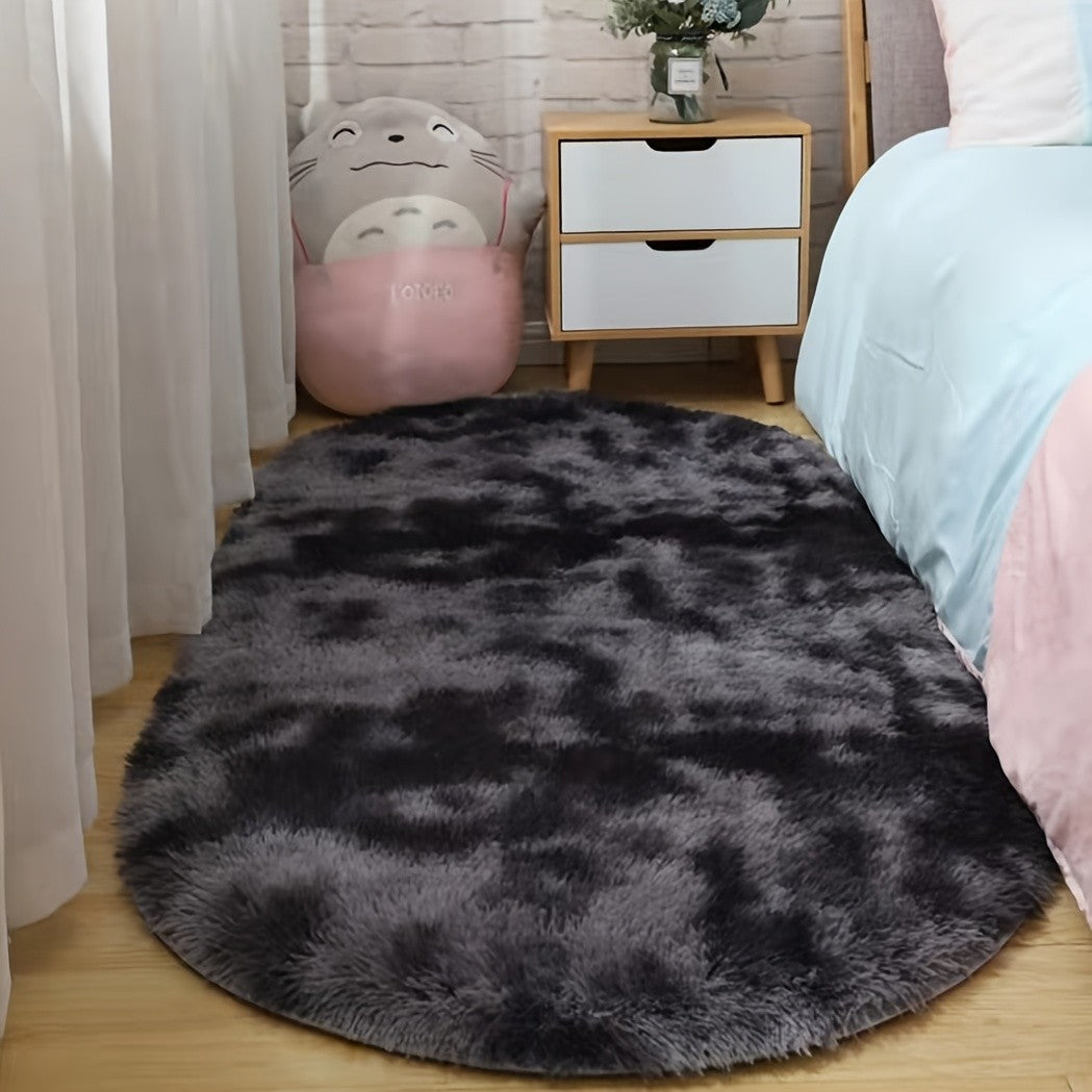 Tie-Dye Shaggy Plush Area Rug Non-Slip Fuzzy Soft Bedside Carpet Pet Friendly for Bedroom Living Room Dorm 5 Colors