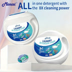5-in-1 Laundry Detergent Pods, Ocean Breeze Scent, 8X Cleaning Power – HE Compatible Stain & Odor Eliminator Liquid Capsules, Fabric Safe, 60 / 120 Count