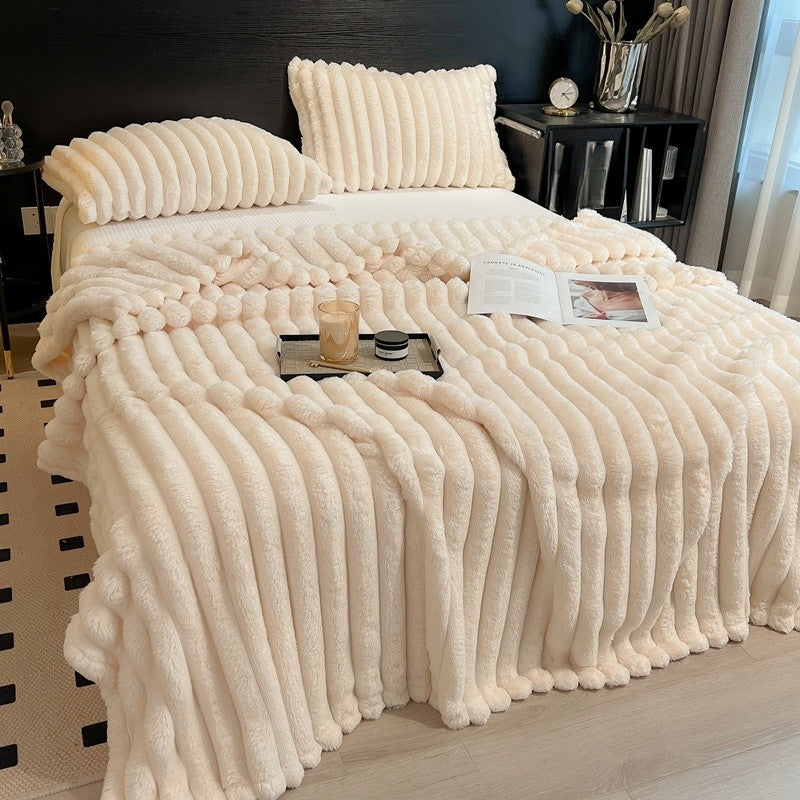 Quilted Anti-Static Thick Throw Blanket – Warm Cozy Twill Weave Bed Blanket in 7 Colors & 4 Sizes for Bedroom, Dorm & Office Nap