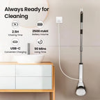 9-in-1 USB Rechargeable Electric Rotating Cleaning Brush – 8 Brush Heads + Gap Brush, 2-Hour Runtime, Telescopic Handle for Bathtub, Tile, Floor & Car