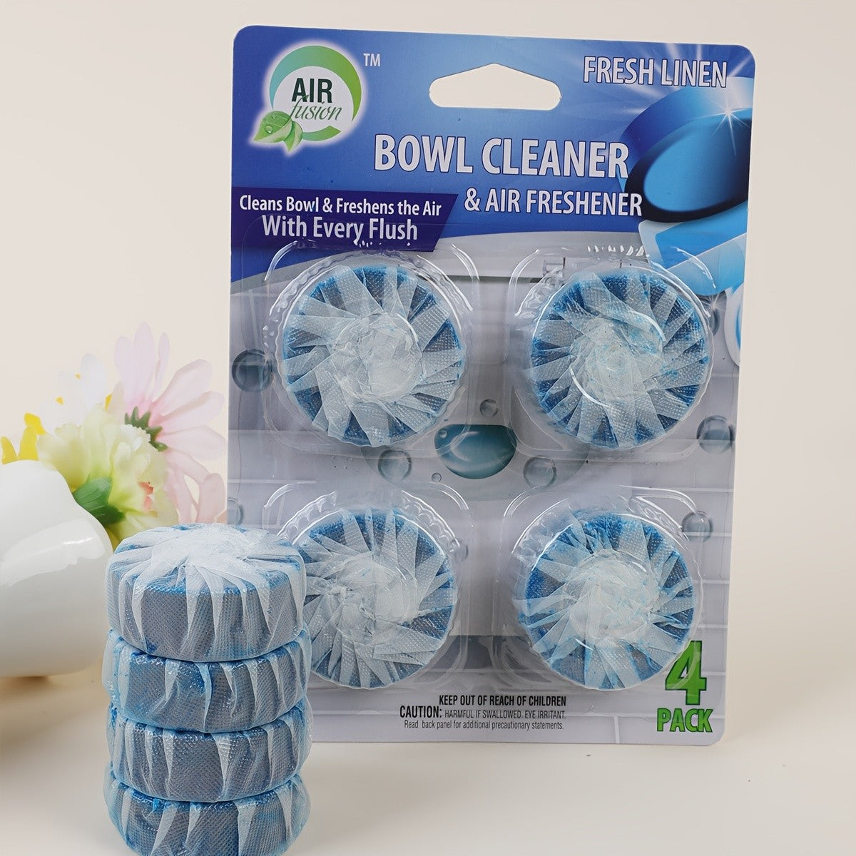 Automatic Toilet Cleaner Tablets 32 Pack, Drop-In Tank Formula Cleans & Deodorizes with Every Flush, Removes Tough Stains & Leaves Fresh Lavender Scent for Continuous Bathroom Hygiene
