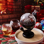 Whiskey Decanter Set with Glasses and Wooden Stand Globe Decanter Ball or Sailboat Design Gift for Whiskey Lovers Birthdays Weddings Anniversaries