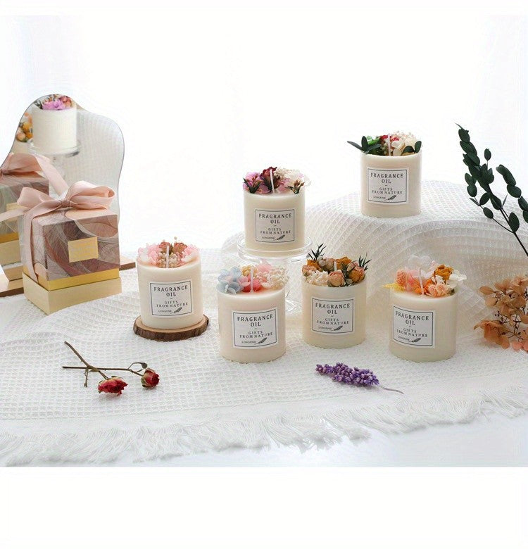 Scented Candles Gift Set for Women 8oz Eternal Flower Home Fragrance Candle – Gardenia Lavender Birthday Valentine Anniversary Christmas Gift