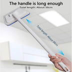 2-in-1 Bath Scrubber & Squeegee 16-Piece Cleaning Brush System with 22" Handle – 90° Rotating Head, Replaceable Sponge, Nylon Bristles for Bathroom, Kitchen, Patio & Outdoor Surfaces