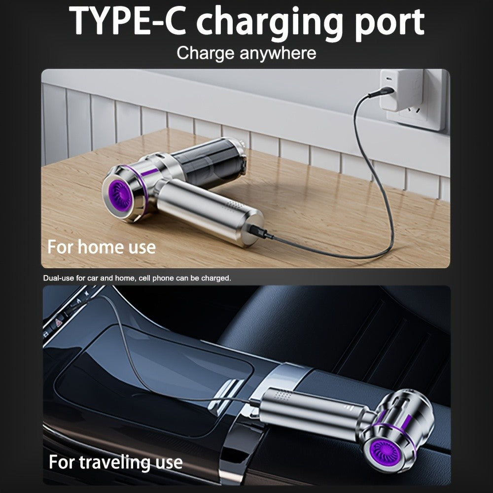 Handheld Vacuum Cleaner 25000PA – 9-in-1 Cordless Car Vacuum, Rechargeable Brushless Motor, Washable Filter, Low Noise for Car, Home, Pet & Office